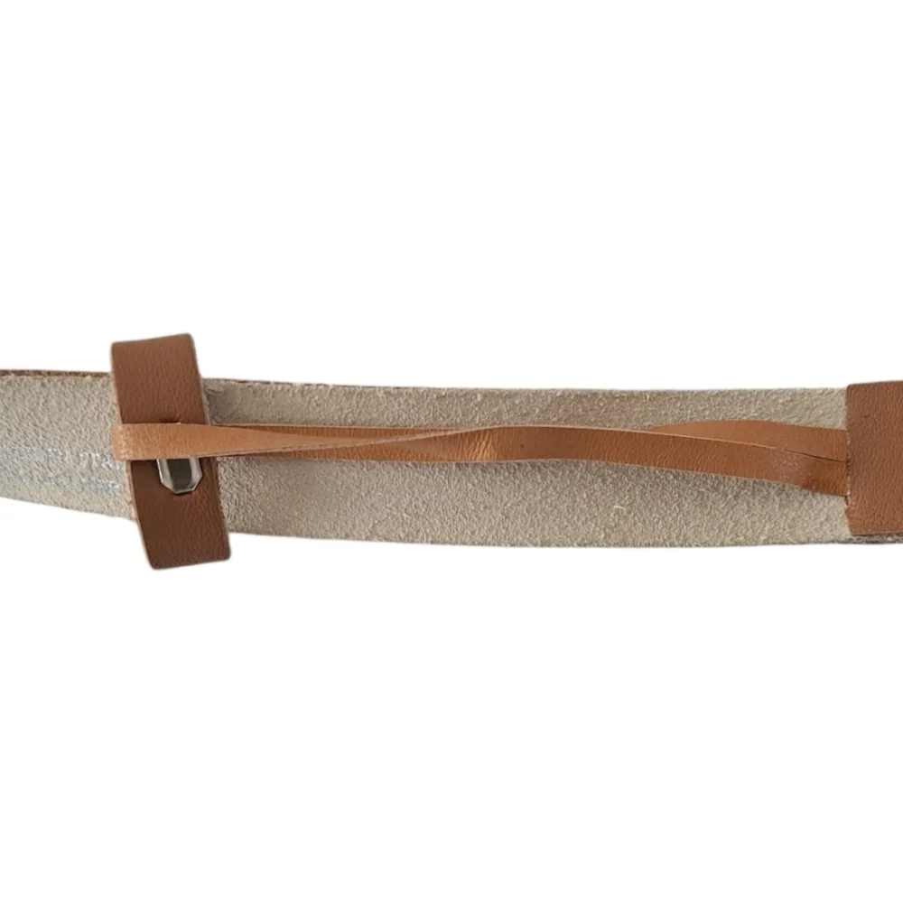Piacenza Cashmere Women’s Leather Belt | Tan Brown | Silver Buckle | Size 42